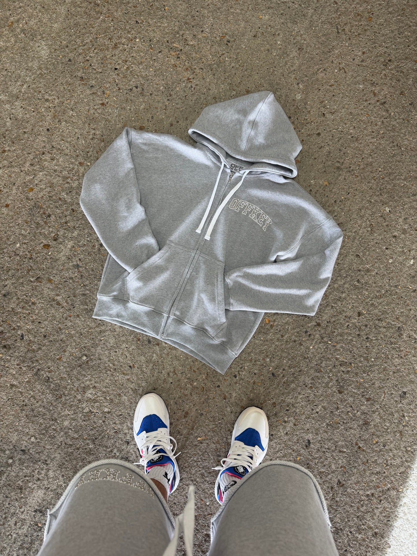 GREY ‘STUDDED’ HOODIE
