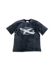 ‘OK AIRLINES’ WASHED BLACK T-SHIRT