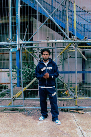 EVERYDAY ‘WDIB’ NAVY BUBBLE LOGO ZIP UP HOODIE