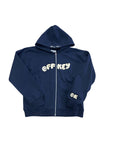 EVERYDAY ‘WDIB’ NAVY BUBBLE LOGO ZIP UP HOODIE