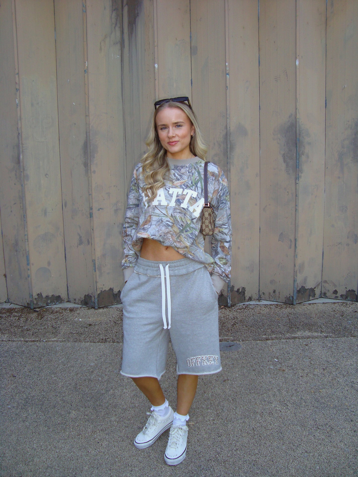GREY ‘STUDDED’ SHORTS