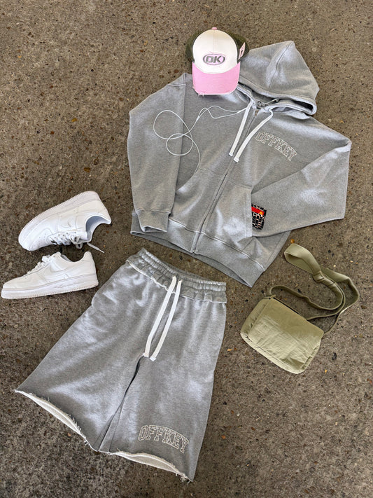 GREY ‘STUDDED’ SHORTS